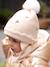 Ensemble bonnet + snood + moufles bébé fille beige poudré 9 - vertbaudet enfant 