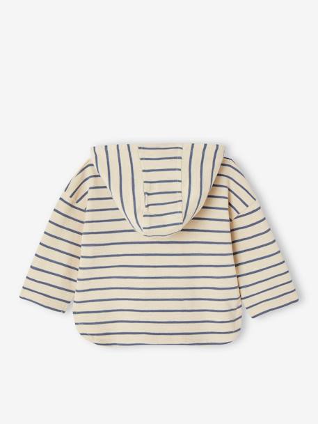 T-shirt à capuche rayé bébé garçon sable 4 - vertbaudet enfant 