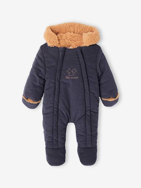 Combi-pilote en velours bébé doublée sherpa marine 1 - vertbaudet enfant 