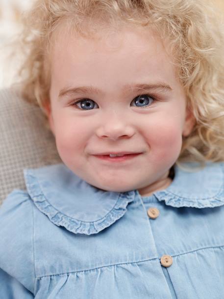 Blouse en denim léger bébé personnalisable denim bleached 1 - vertbaudet enfant 