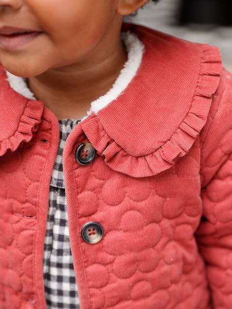 Veste matelassée en velours doublé sherpa bébé terracotta 6 - vertbaudet enfant 