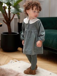 -Robe en velours col brodé bébé