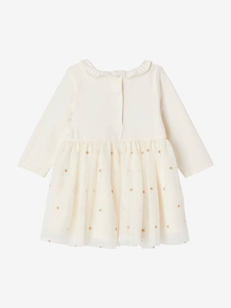 Robe bi-matière bébé fille écru 4 - vertbaudet enfant 