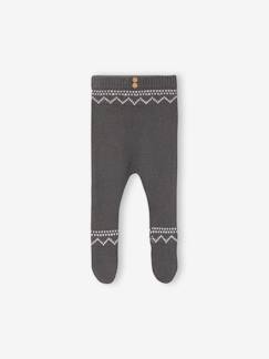 -Pantalon avec pieds en maille jacquard bébé