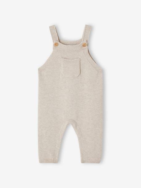 Salopette en tricot bébé beige chiné 2 - vertbaudet enfant 