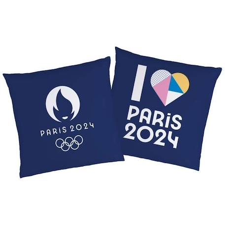 Coussin carré PARIS 2024 Jeux Olympiques Cœur - Bleu marine - 40x40cm BLEU 2 - vertbaudet enfant 