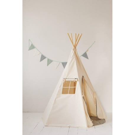 Ensemble tipi et tapis à pompons enfant Moi Mili 'Pompons Gris' - pompons gris - TU BLANC 4 - vertbaudet enfant 