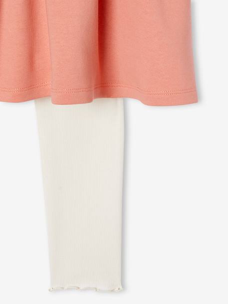 Robe en molleton et legging en côtes fille bleu grisé+blush 12 - vertbaudet enfant 