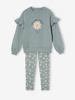 Ensemble sweat à volants et legging fille  - vertbaudet enfant