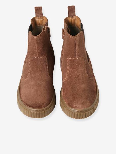 Boots Chelsea cuir élastiquées et zippées camel 4 - vertbaudet enfant 