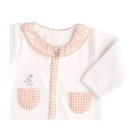 Pyjama bébé à manches longues en velours BLANC+VERT 4 - vertbaudet enfant 