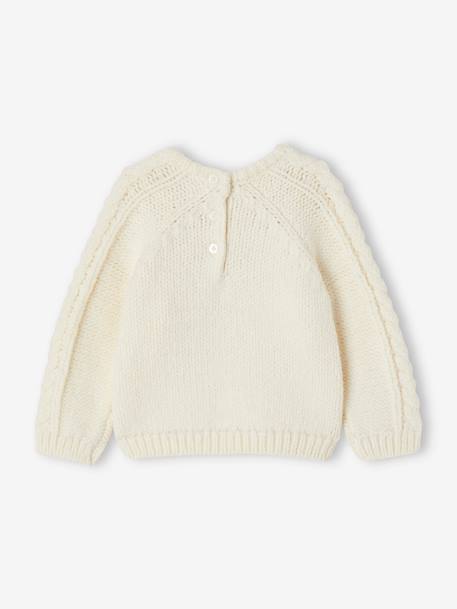 Pull Torsade Col Rond écru 2 - vertbaudet enfant 