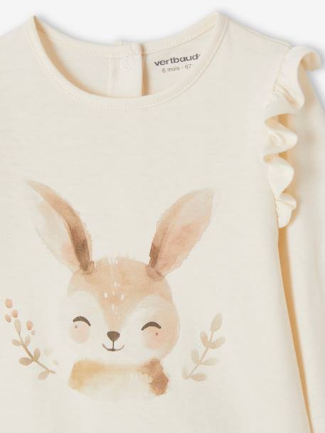 T-shirt à volants imprimé bébé écru 2 - vertbaudet enfant 