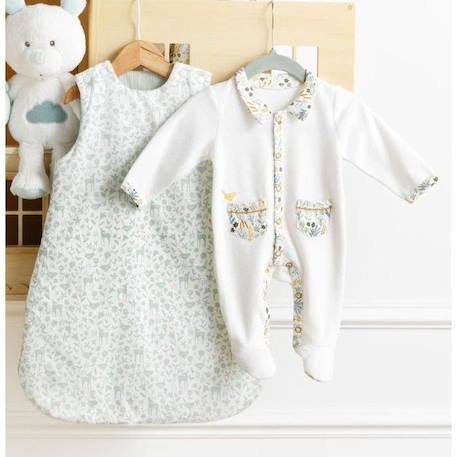 Gigoteuse naissance en coton blanc imprimé BLANC+BLANC+JAUNE 1 - vertbaudet enfant 