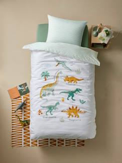 Linge de maison et décoration-Linge de lit enfant-Housse de couette-Parure enfant Magicouette DINOS, avec coton recyclé