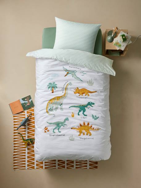 Parure enfant Magicouette DINOS, avec coton recyclé blanc imprimé 1 - vertbaudet enfant 