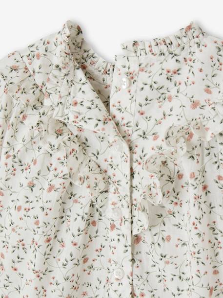 Blouse fleurie à smocks et volants bébé écru 5 - vertbaudet enfant 