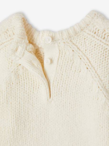 Pull Torsade Col Rond écru 3 - vertbaudet enfant 