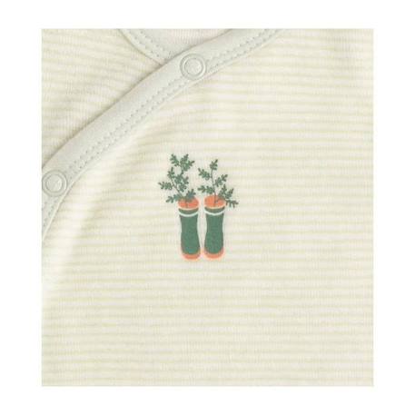 Pyjama bébé à manches longues en velours BLANC+VERT 8 - vertbaudet enfant 