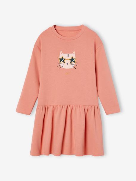 Robe en molleton et legging en côtes fille bleu grisé+blush 8 - vertbaudet enfant 