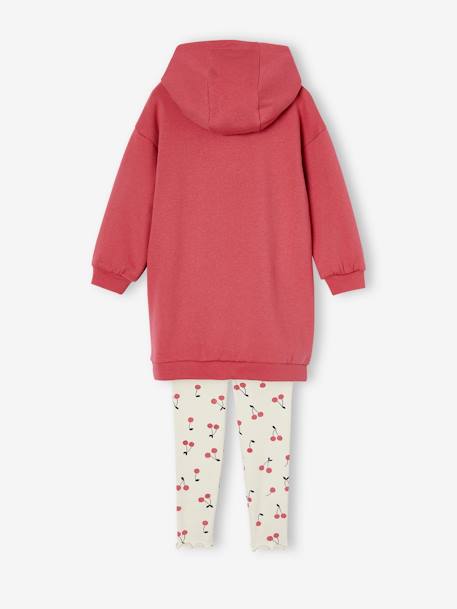 Ensemble robe molleton à capuche et legging fille rose 3 - vertbaudet enfant 