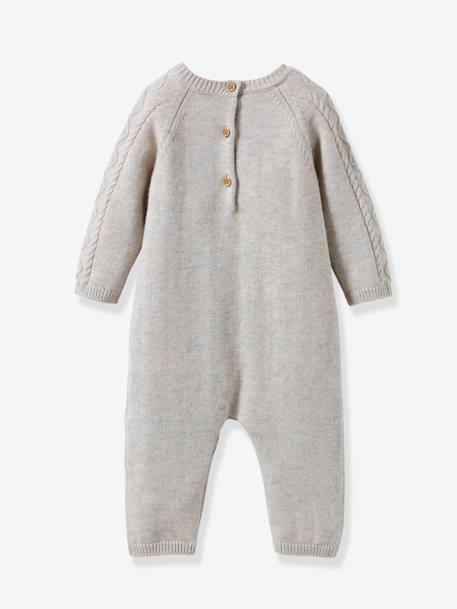 Combinaison en tricot bébé CYRILLUS beige chiné 2 - vertbaudet enfant 