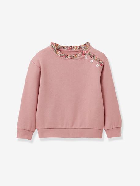 Sweat fille tissu Liberty® - coton biologique - CYRILLUS rose 1 - vertbaudet enfant 