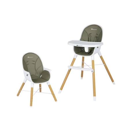 BEBECONFORT AVISTA Chaise haute évolutive, Dès 6 mois jusqu' à 6 ans (30 kg), se transforme en petite chaise enfant, Mineral green VERT 1 - vertbaudet enfant 