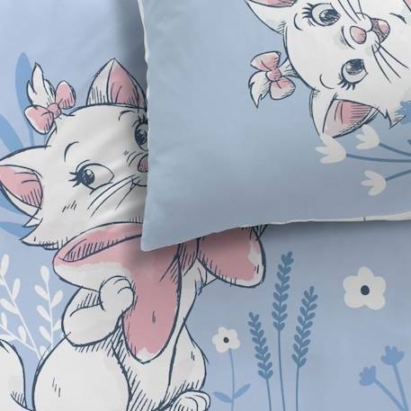 Parure de lit Les Aristochats en coton 140x200cm - Disney Home BLEU 2 - vertbaudet enfant 