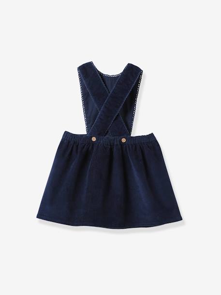 Robe-tablier bébé en velours CYRILLUS bleu nuit 2 - vertbaudet enfant 