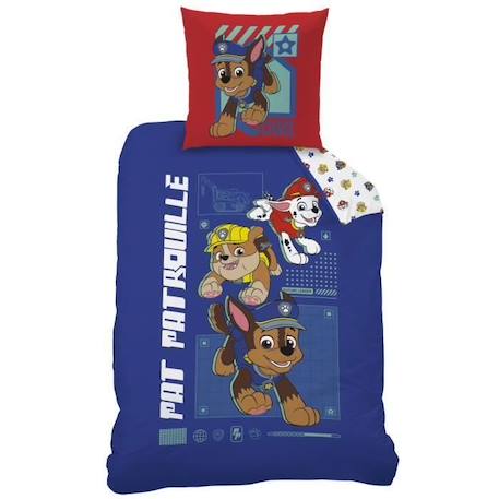 Parure de lit imprimée 100%coton, PAT PATROUILLE PATOU BLEU 3 - vertbaudet enfant 