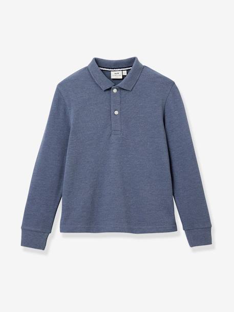 Polo garçon en coton biologique CYRILLUS bleu nuit 1 - vertbaudet enfant 