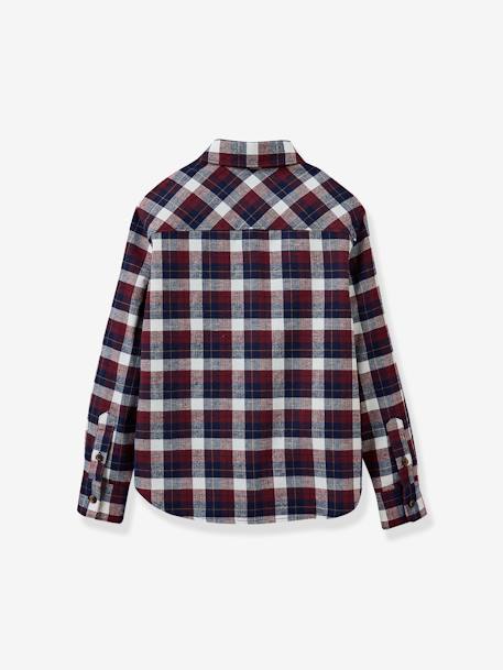 Chemise garçon en flanelle de coton CYRILLUS bordeaux 2 - vertbaudet enfant 