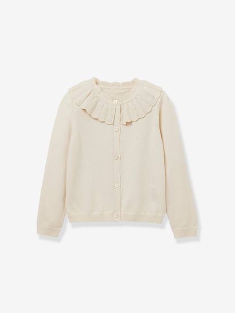 Cardigan pointelle fille CYRILLUS écru 1 - vertbaudet enfant 