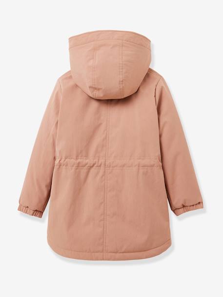 Parka fille doublée imitation fourrure CYRILLUS marine+rose 5 - vertbaudet enfant 