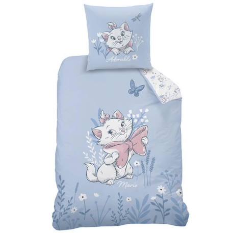 Parure de lit Les Aristochats en coton 140x200cm - Disney Home BLEU 3 - vertbaudet enfant 