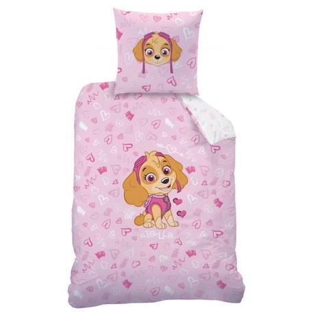 Parure de lit imprimée 100% coton, PAT PATROUILLE GRAFFITY ROSE 2 - vertbaudet enfant 