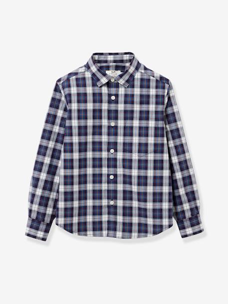 Chemise à carreaux garçon CYRILLUS bordeaux 1 - vertbaudet enfant 