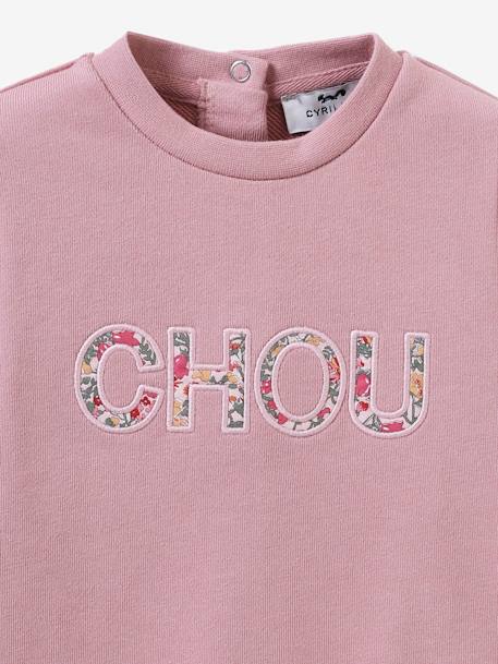 Sweat lettres en tissu Liberty® bébé CYRILLUS rose 2 - vertbaudet enfant 