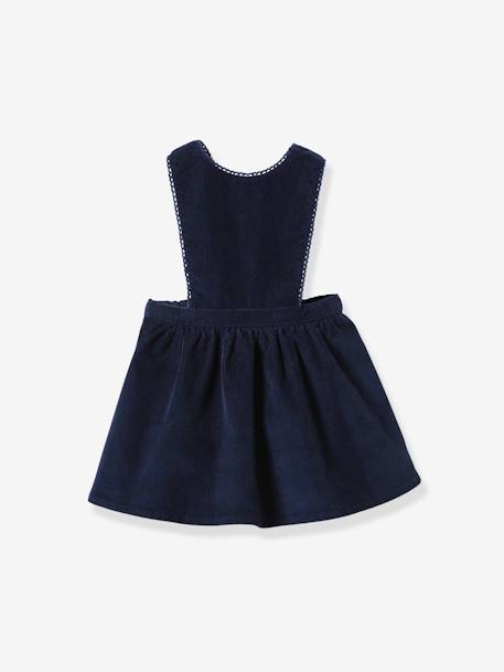 Robe-tablier bébé en velours CYRILLUS bleu nuit 1 - vertbaudet enfant 