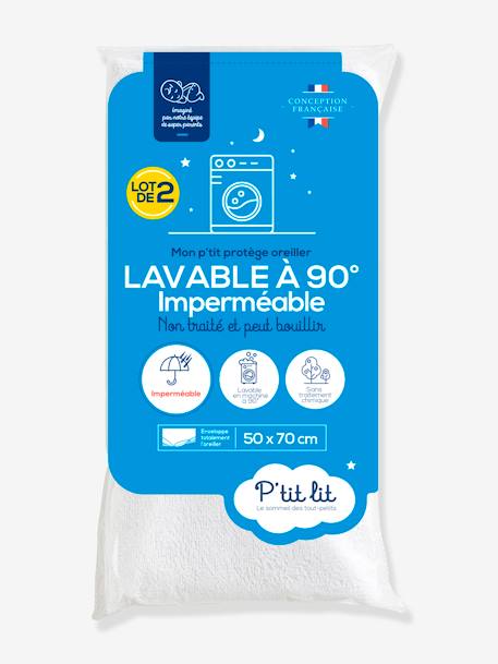 Sous taie d’oreiller imperméable peut bouillir 90°C blanc 2 - vertbaudet enfant 