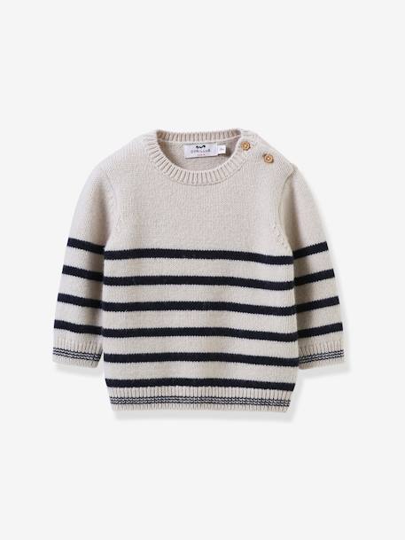 Pull rayé bébé CYRILLUS rayé bleu 1 - vertbaudet enfant 