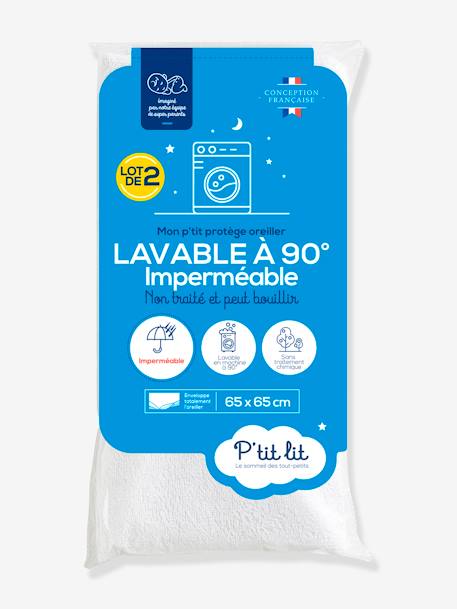 Sous taie d’oreiller imperméable peut bouillir 90°C blanc 3 - vertbaudet enfant 