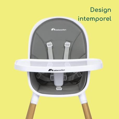 BEBECONFORT AVISTA Chaise haute évolutive, Dès 6 mois jusqu' à 6 ans (30 kg), se transforme en petite chaise enfant, Warm Grey GRIS 3 - vertbaudet enfant 