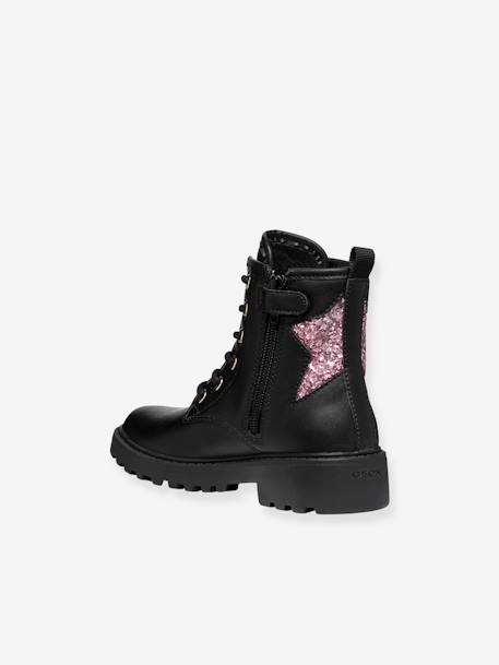 Boots à lacets enfant J Casey Fille GEOX® noir 3 - vertbaudet enfant 