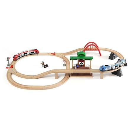 Brio World Circuit Plateforme Voyageurs - Coffret complet 42 pièces - Circuit de train en bois - Ravensburger - Dès 3 ans - 33512 MARRON 2 - vertbaudet enfant 