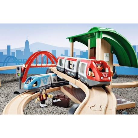 Brio World Circuit Plateforme Voyageurs - Coffret complet 42 pièces - Circuit de train en bois - Ravensburger - Dès 3 ans - 33512 MARRON 5 - vertbaudet enfant 