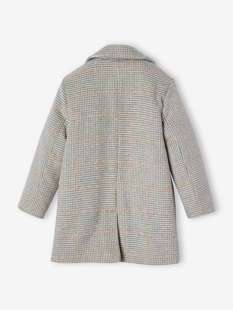 Manteau en drap de laine à carreaux fille carreaux gris 2 - vertbaudet enfant 