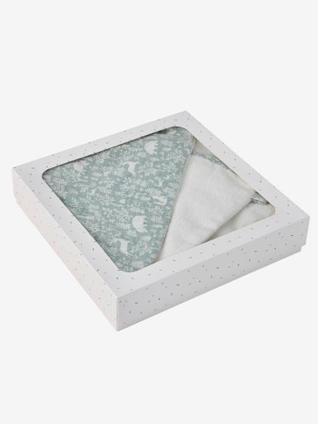 Coffret Cape de bain personnalisable + Gant de toilette DANS LES BOIS vert sauge 11 - vertbaudet enfant 