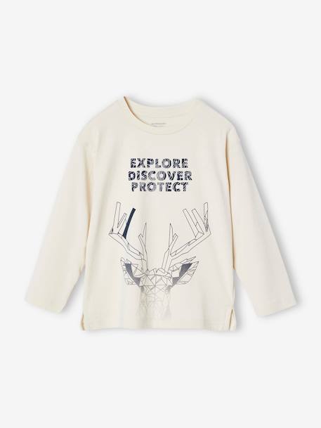 T-shirt motif cerf garçon manches longues écru 2 - vertbaudet enfant 